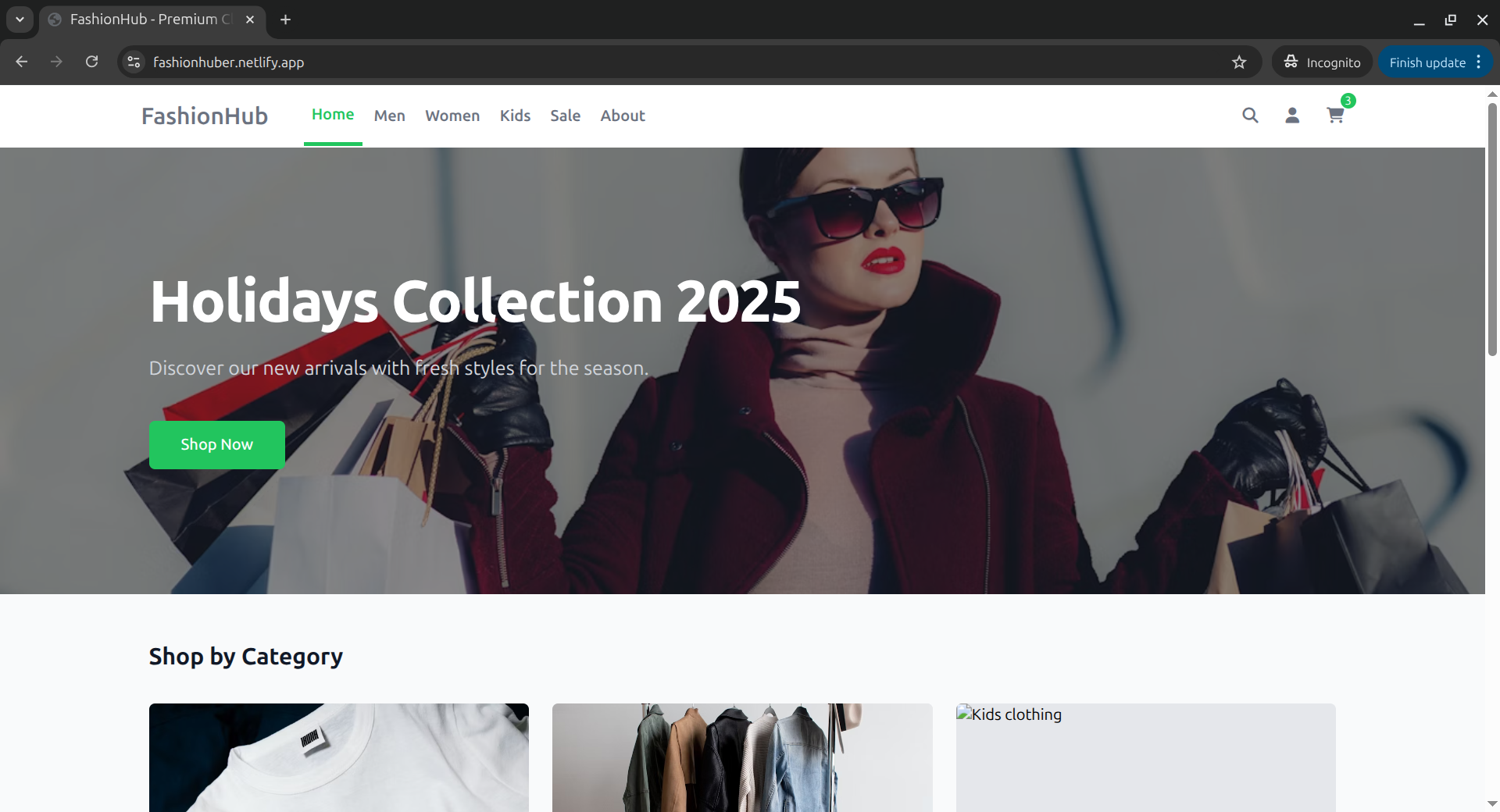 Screenshot of Finance Manager project