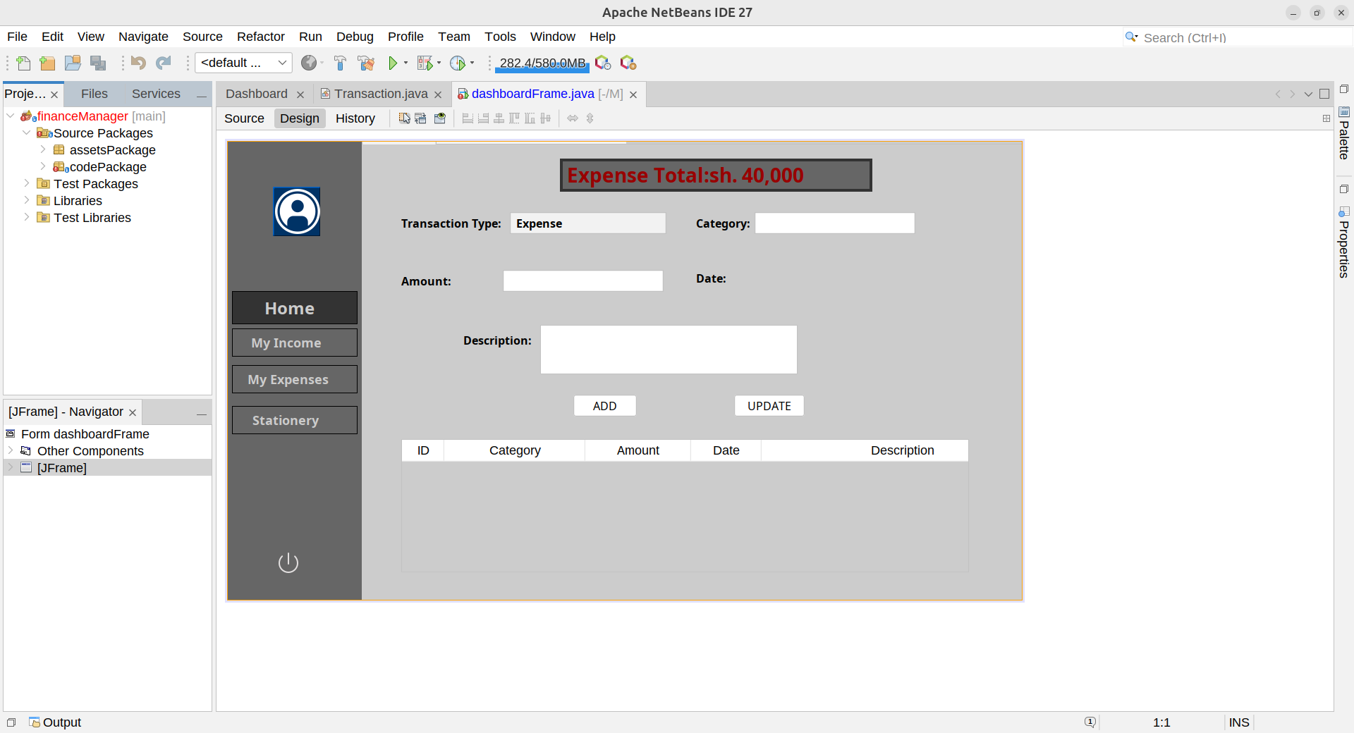 Screenshot of Portfolio project